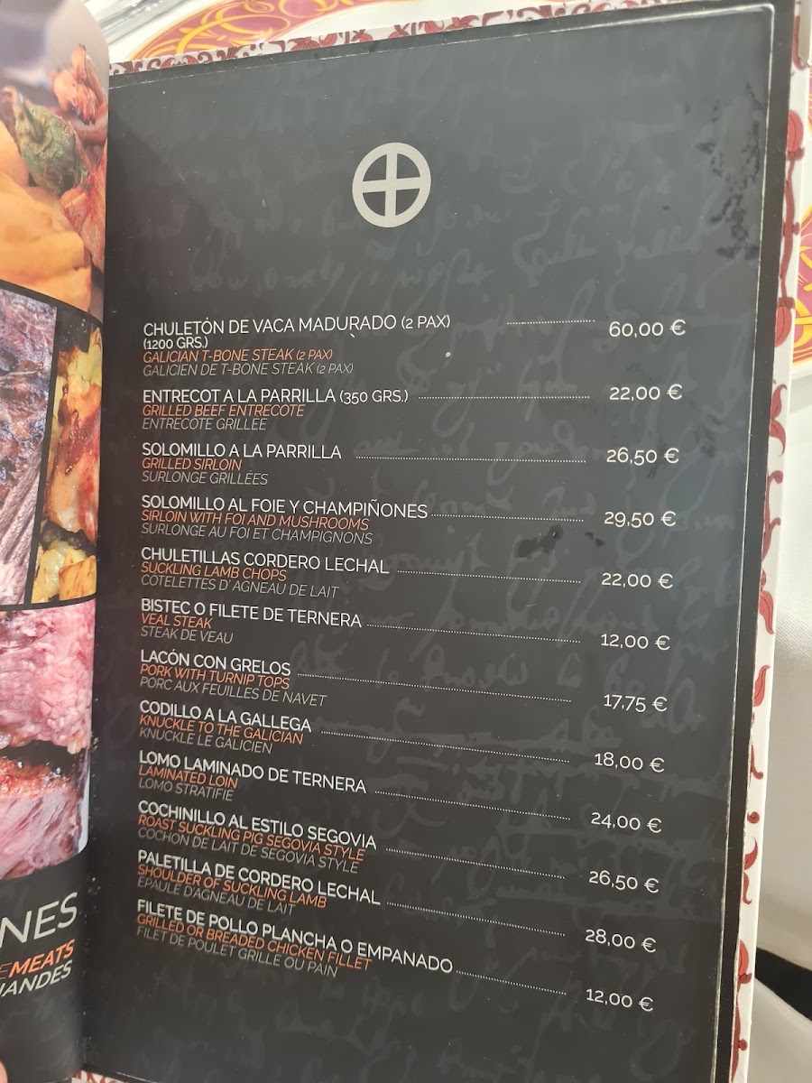 O'Faro Finisterre Menu 4