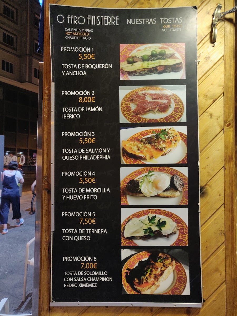 O'Faro Finisterre Menu 5
