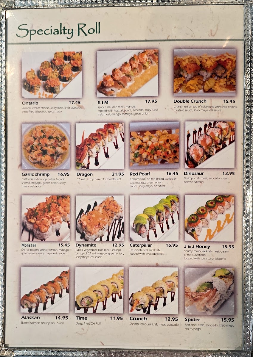 Jikan Japanese Restaurant Menu 1