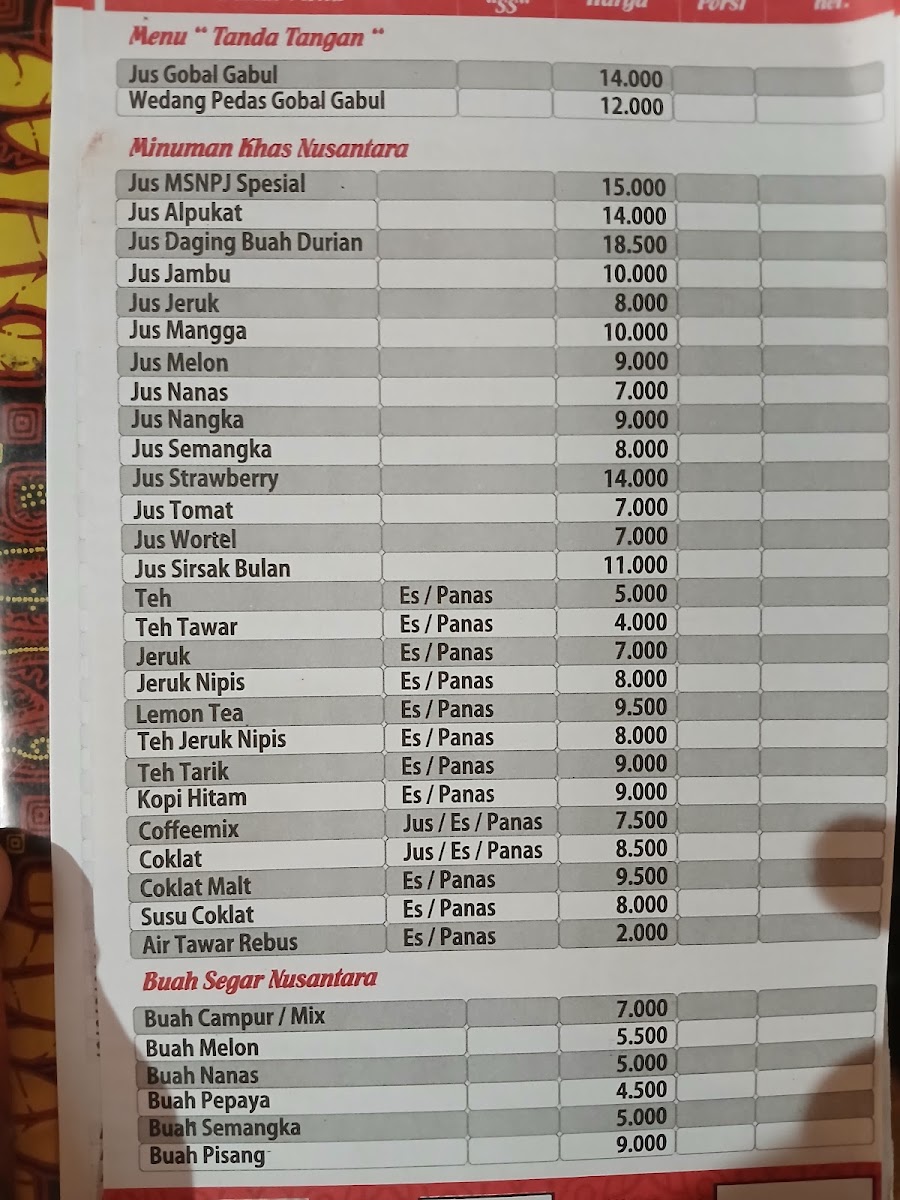Waroeng SS Tanjung Duren Menu 4