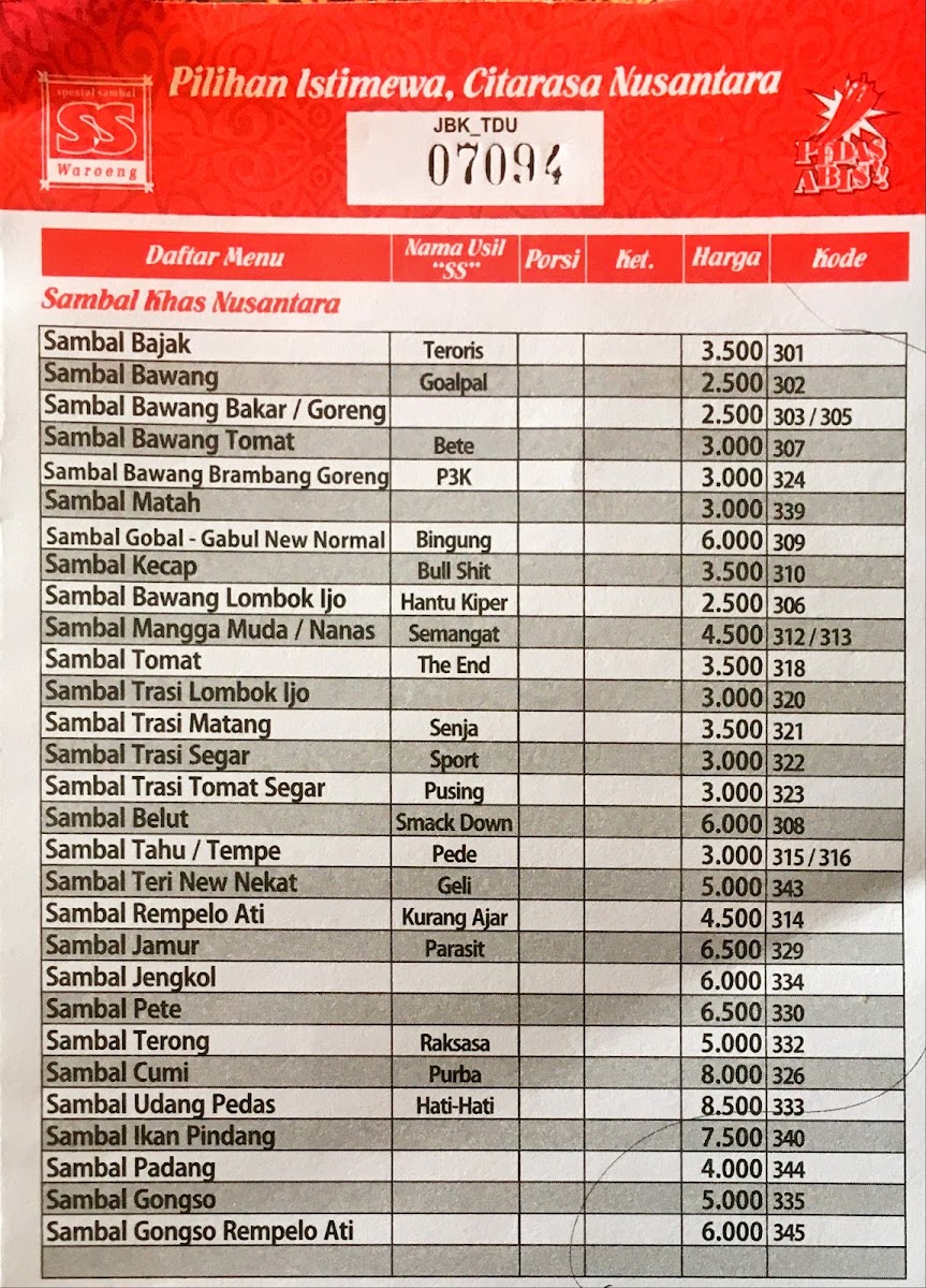Waroeng SS Tanjung Duren Menu 7