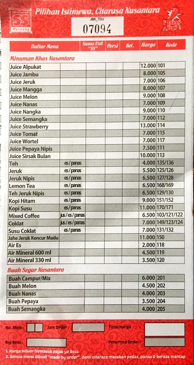 Waroeng SS Tanjung Duren Menu 9