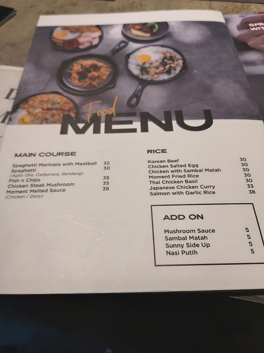 Moment Coffee & Space Menu 2