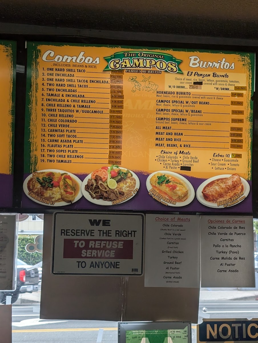 Campos Famous Burritos Menu 3