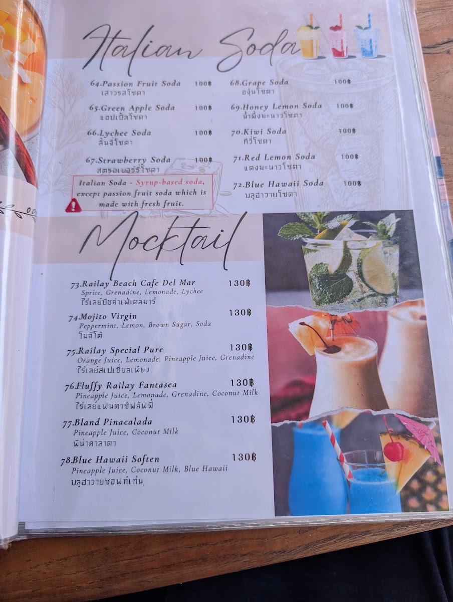 Railay Beach Cafe Menu 7