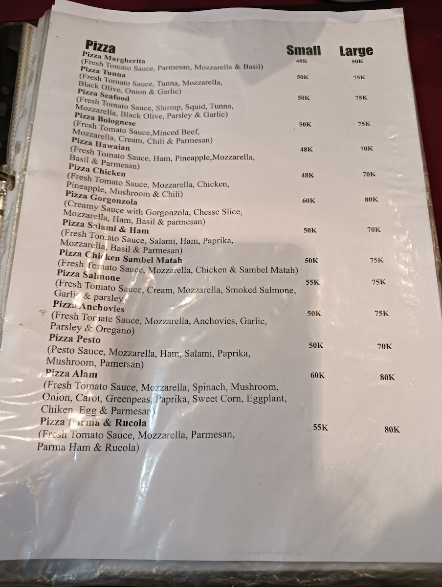 Alam pizza Menu 2