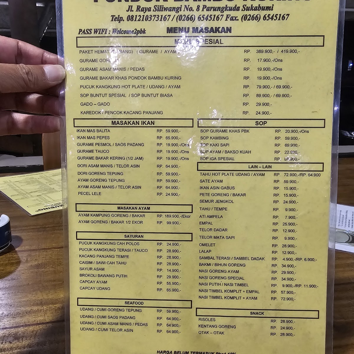 Pondok Bambu Kuring Menu 3