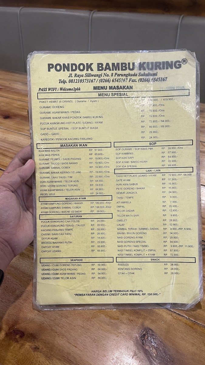 Pondok Bambu Kuring Menu 6