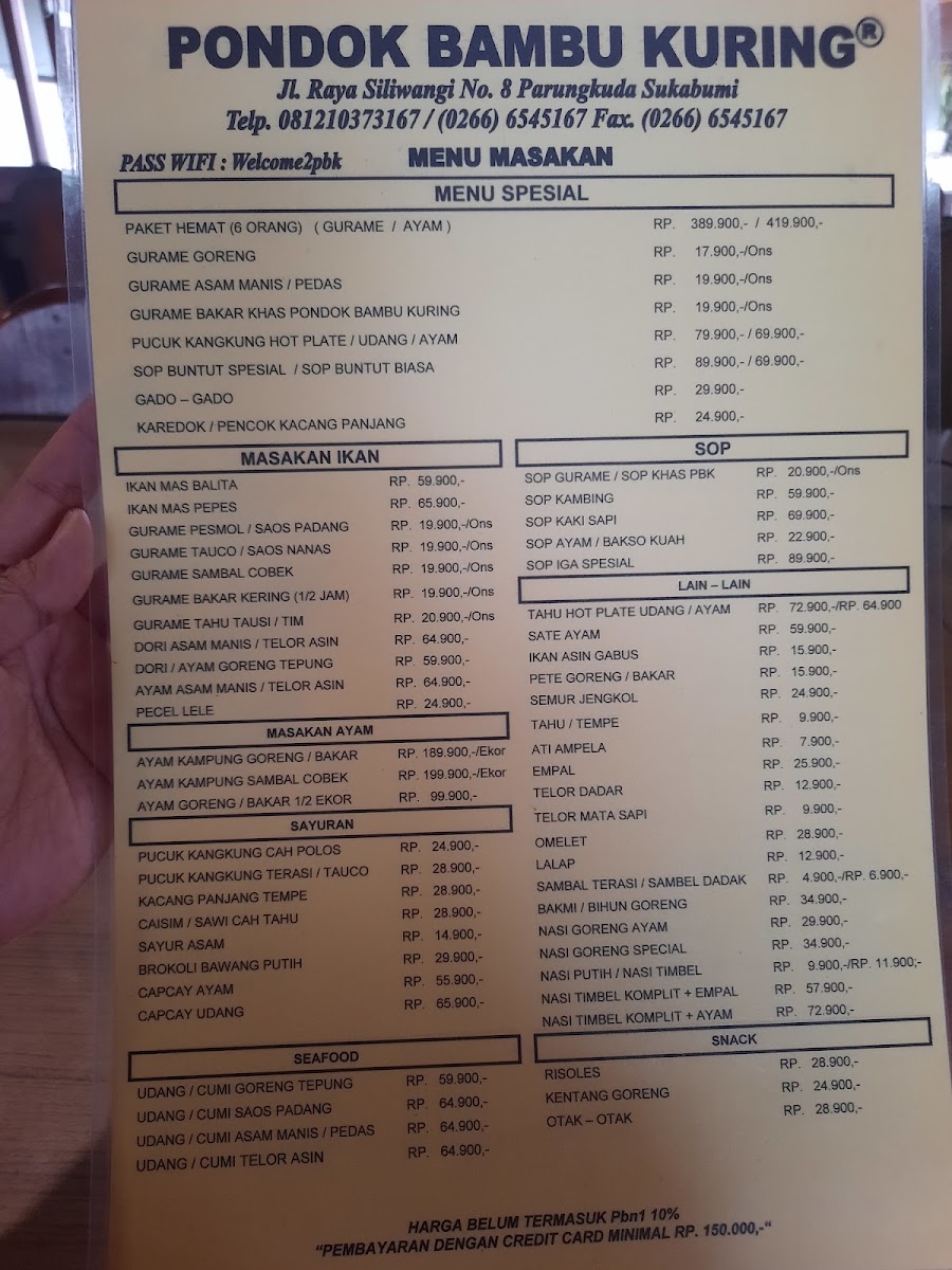 Pondok Bambu Kuring Menu 9