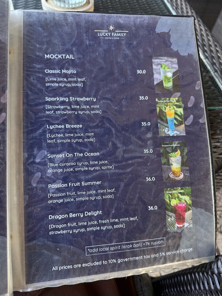 Lucky Family Coffee & Food Menu 8