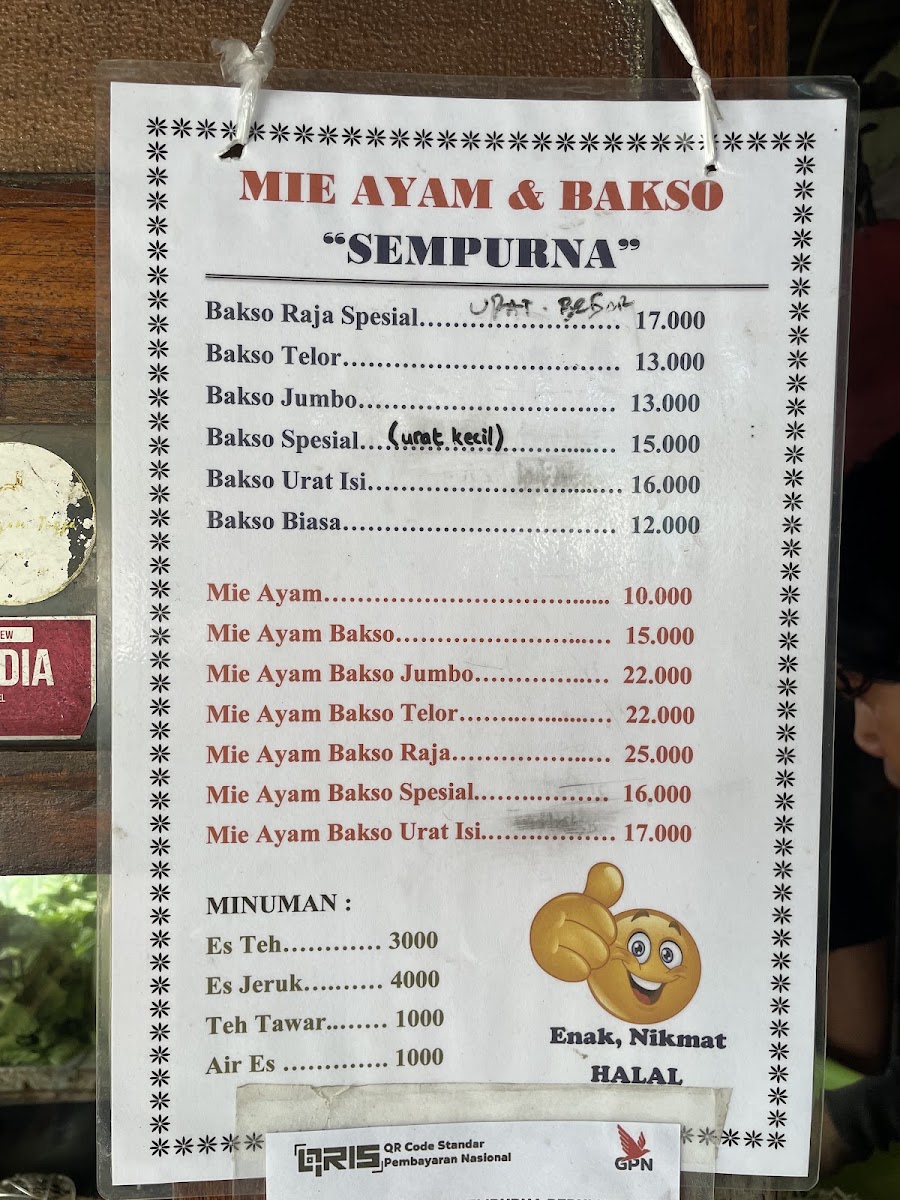 Mie Ayam & Bakso Sempurna Wonogiri Menu 3