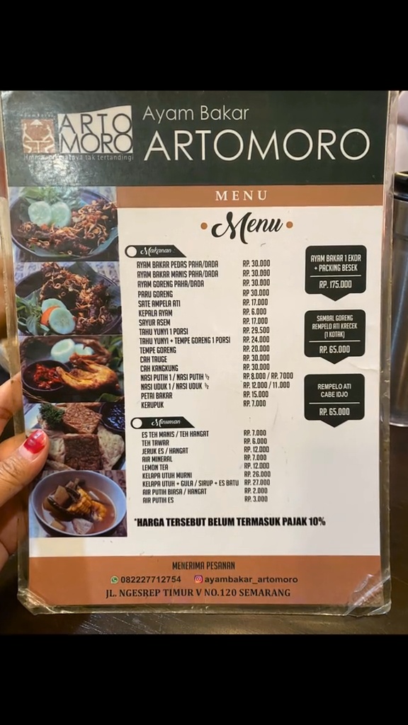 Ayam Bakar Artomoro Semarang Menu 3