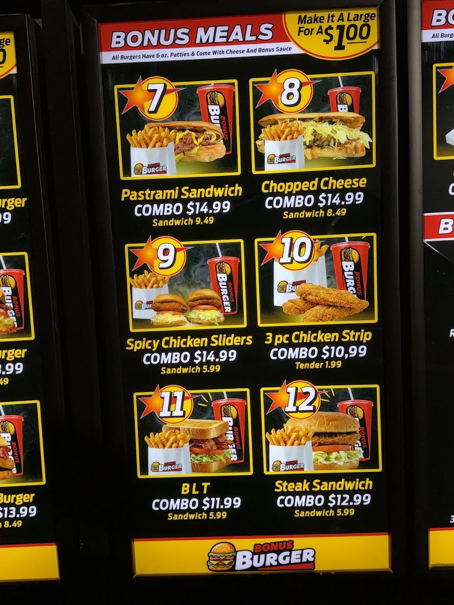 Bonus Burger Menu 3