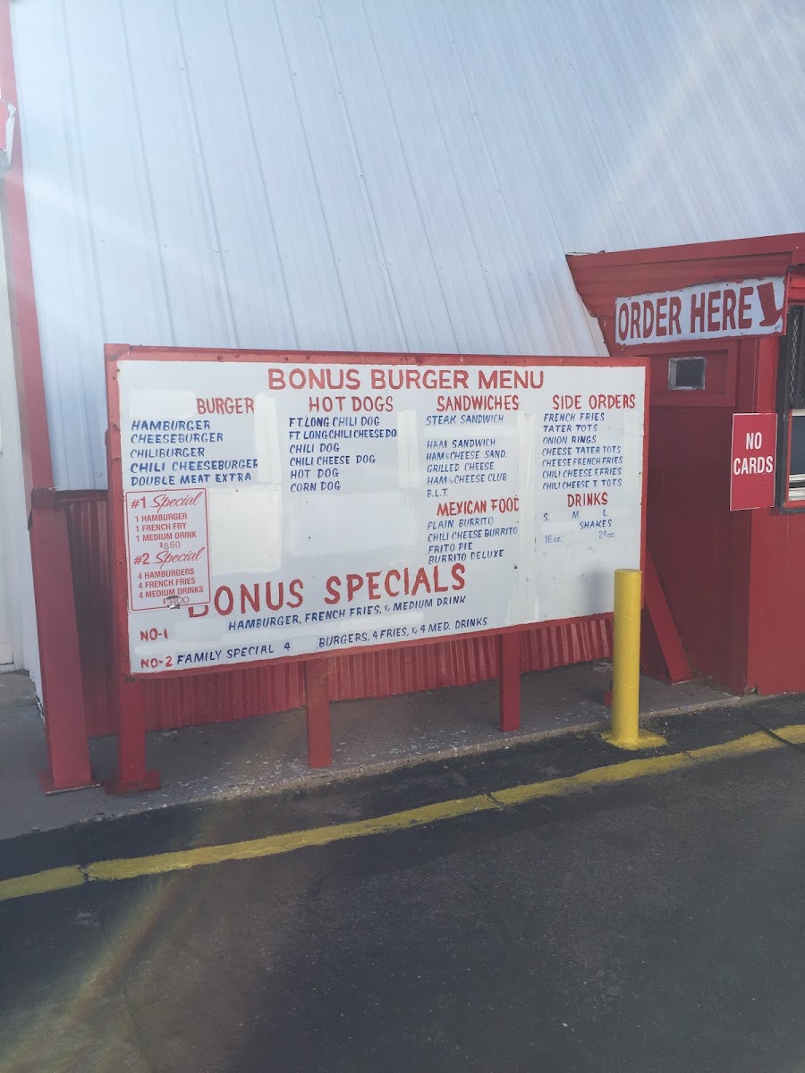 Bonus Burger Menu 8
