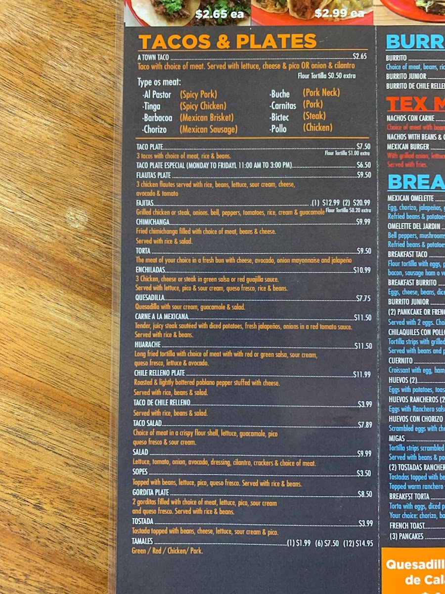 El Grande Burrito Menu 9