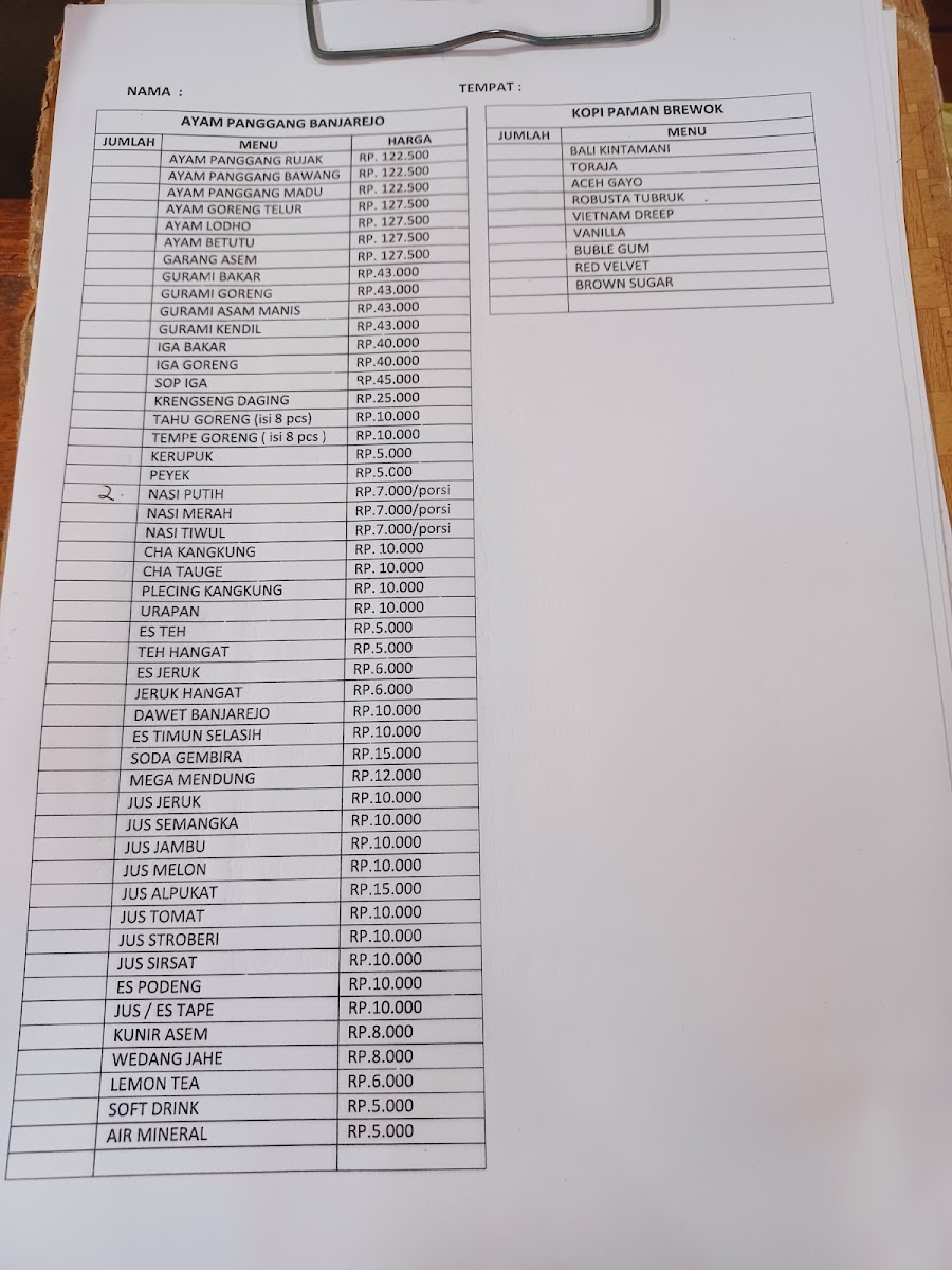 Ayam Panggang Banjarejo Menu 3