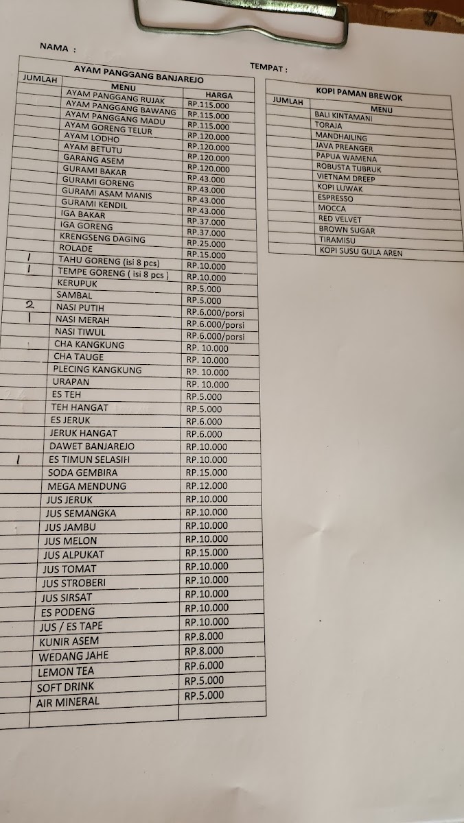 Ayam Panggang Banjarejo Menu 4