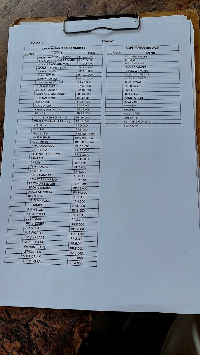 Ayam Panggang Banjarejo Menu 8