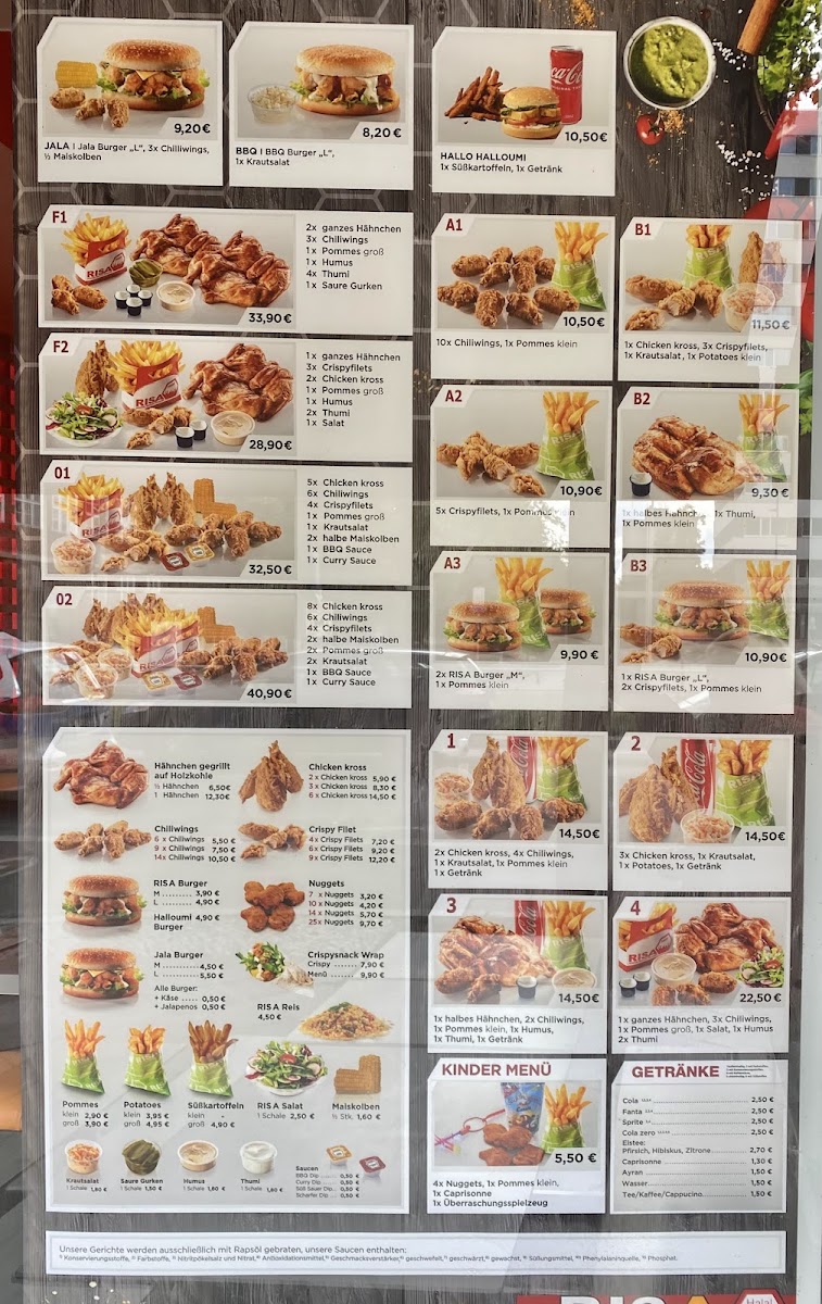 Risa Chicken Menu 1