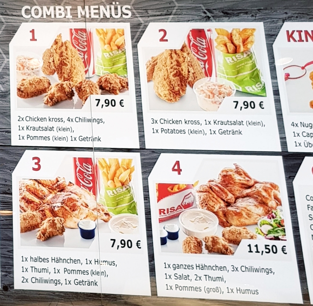 Risa Chicken Menu 8