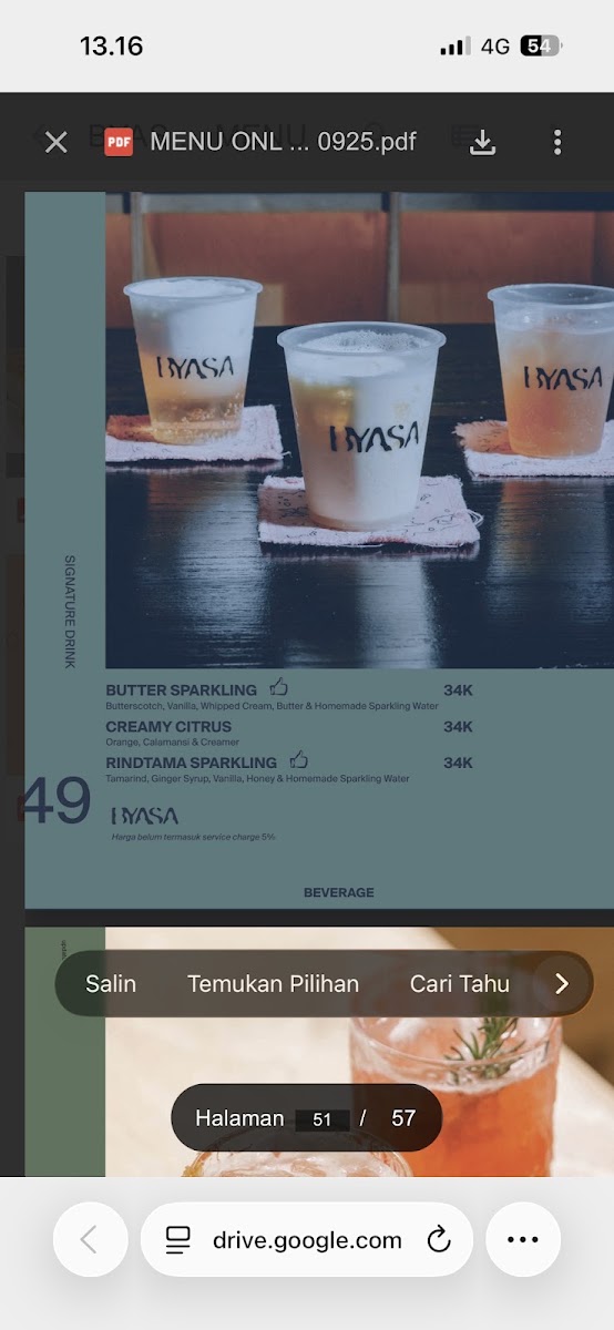 BYASA CAFE Menu 4