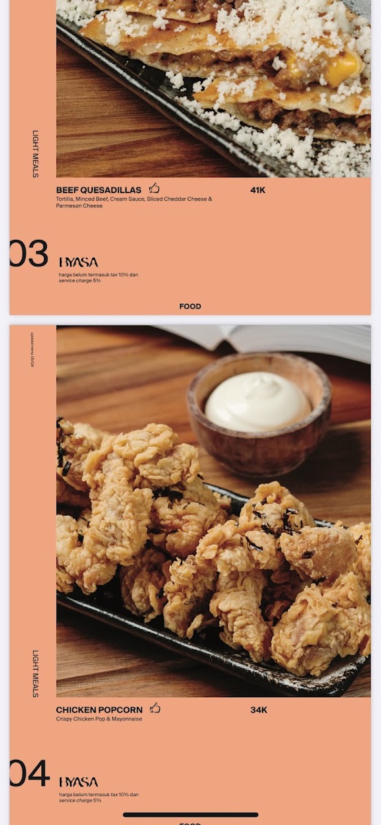 BYASA CAFE Menu 5