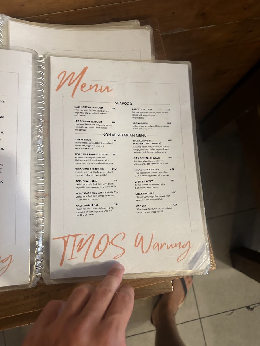 Tinos warung - East West Kitchen Menu 6