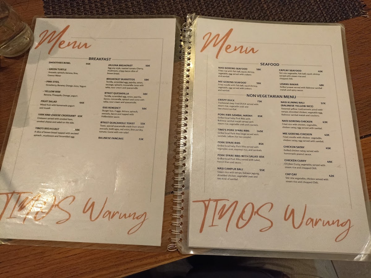 Tinos warung - East West Kitchen Menu 8