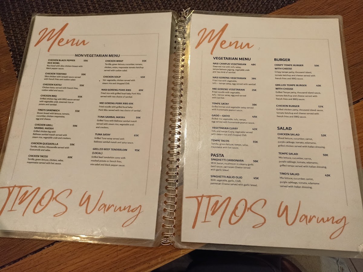 Tinos warung - East West Kitchen Menu 9