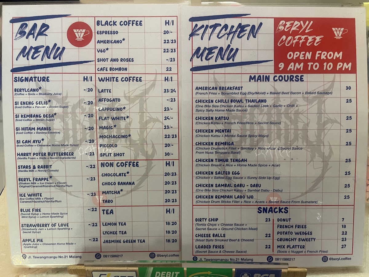 Beryl Coffee Menu 4