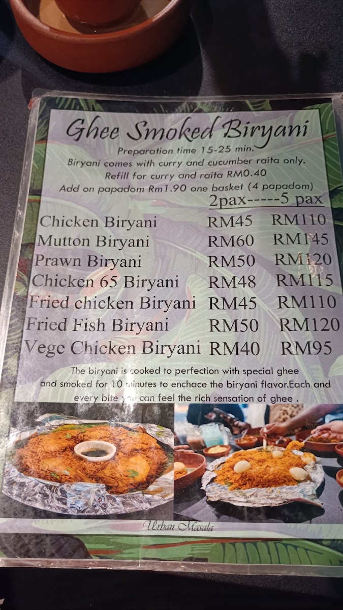 Restaurant Urban Masala Menu 3