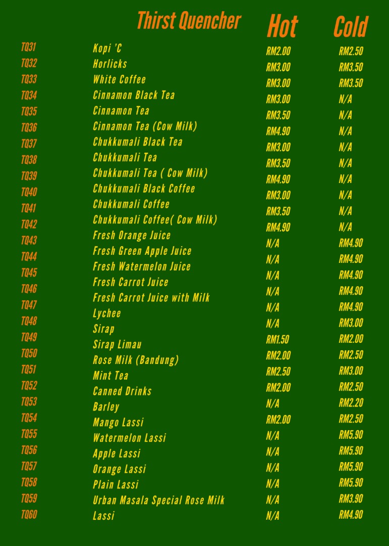 Restaurant Urban Masala Menu 4