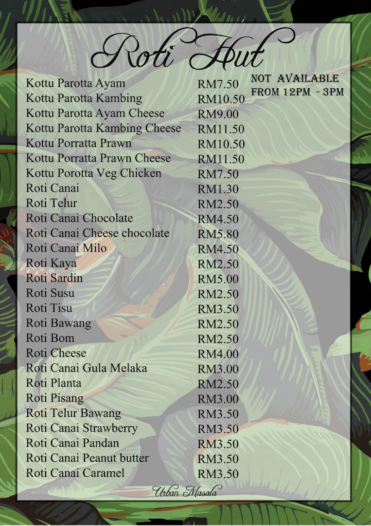 Restaurant Urban Masala Menu 8