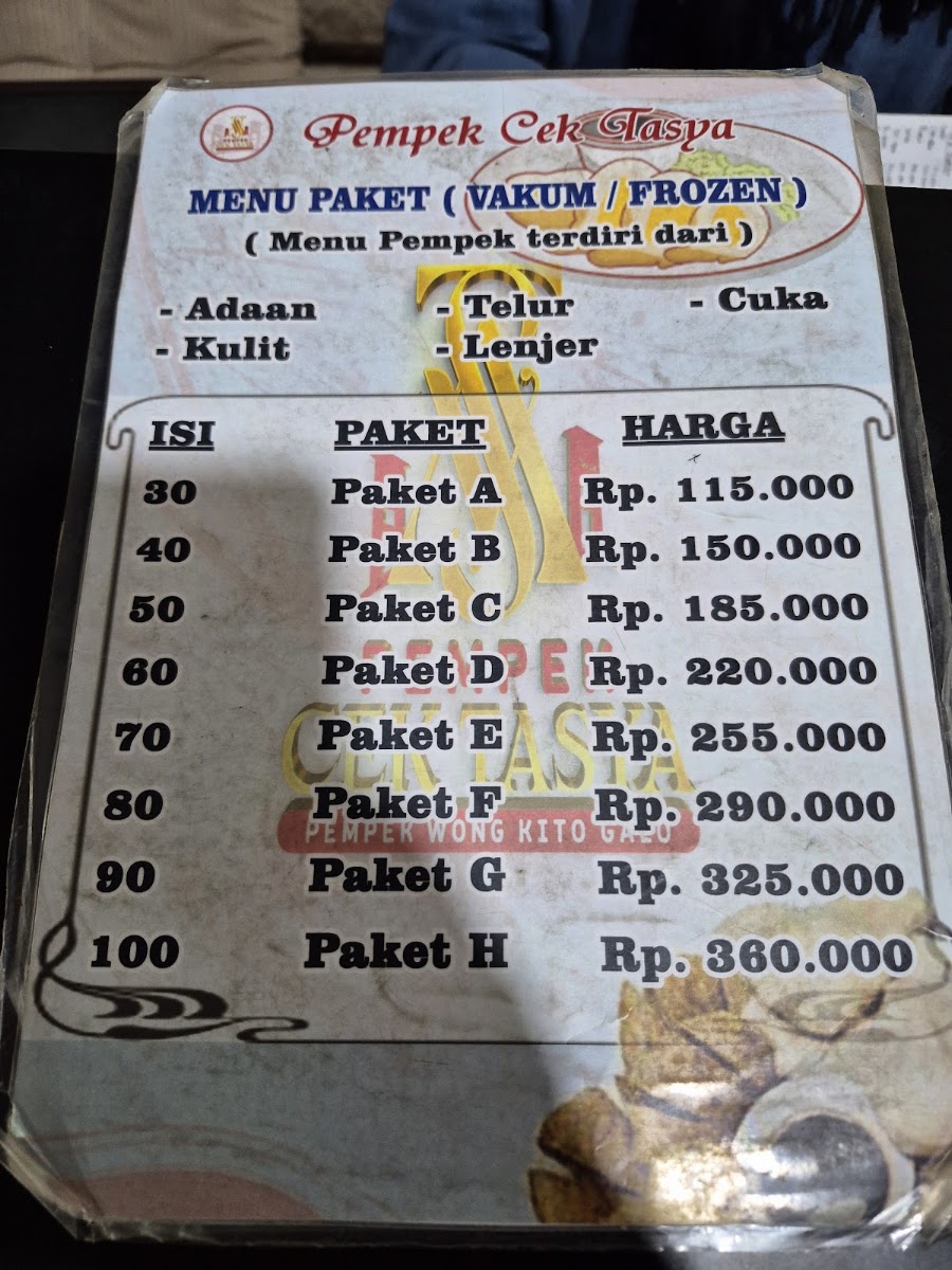 Pempek cek tasya Menu 1