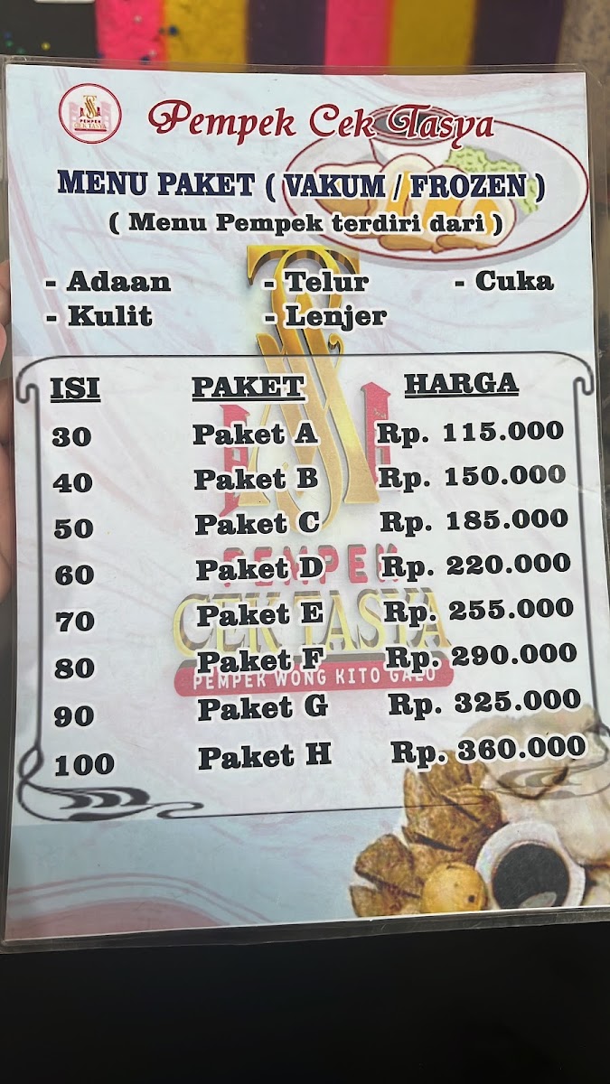 Pempek cek tasya Menu 4