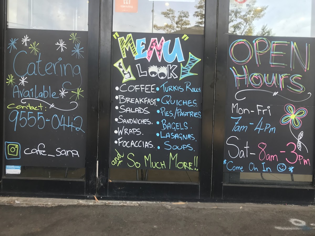 Cafe Sana Menu 1