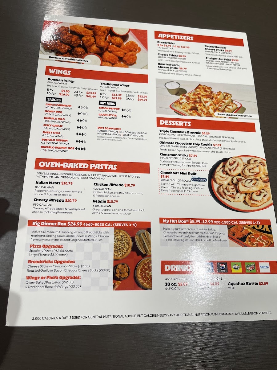 Pizza Hut Menu 1
