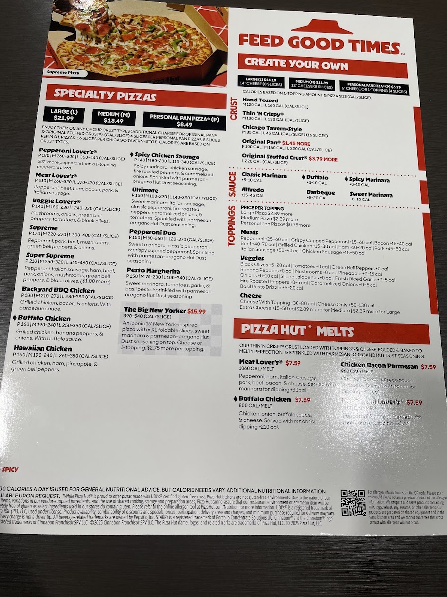 Pizza Hut Menu 2