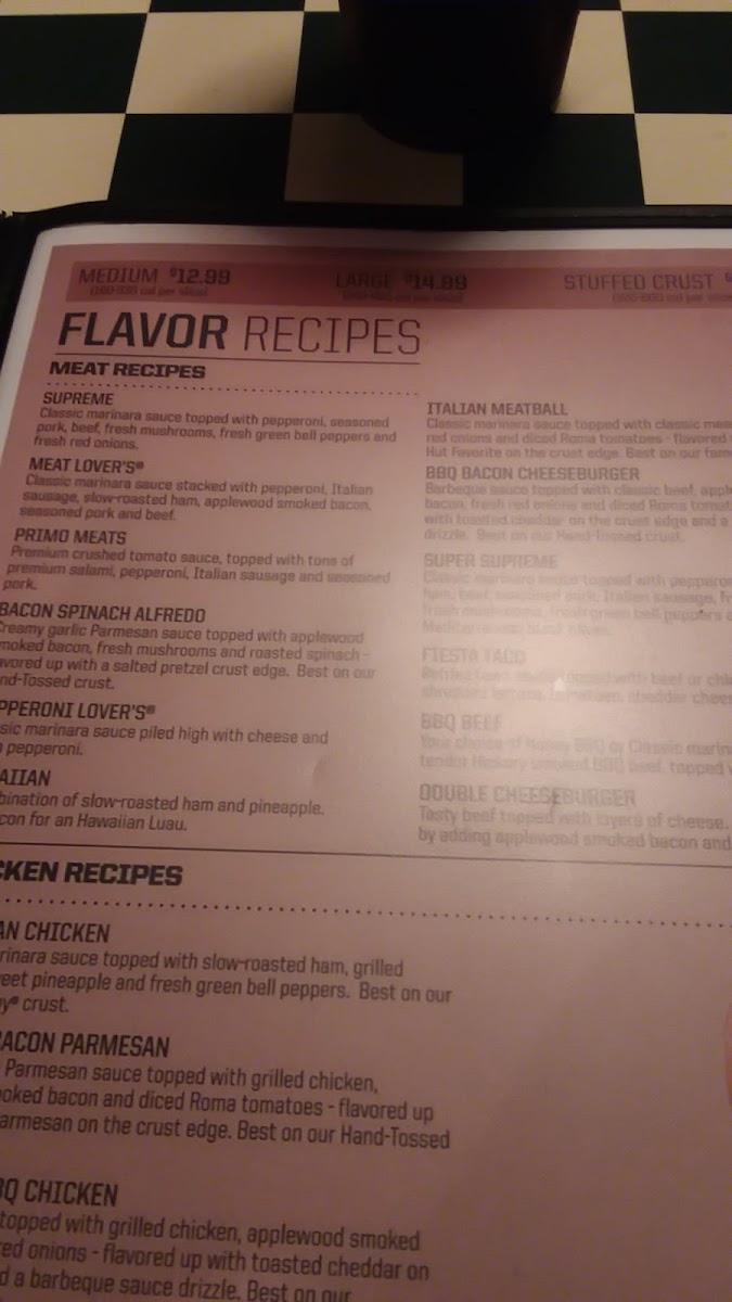 Pizza Hut Menu 9