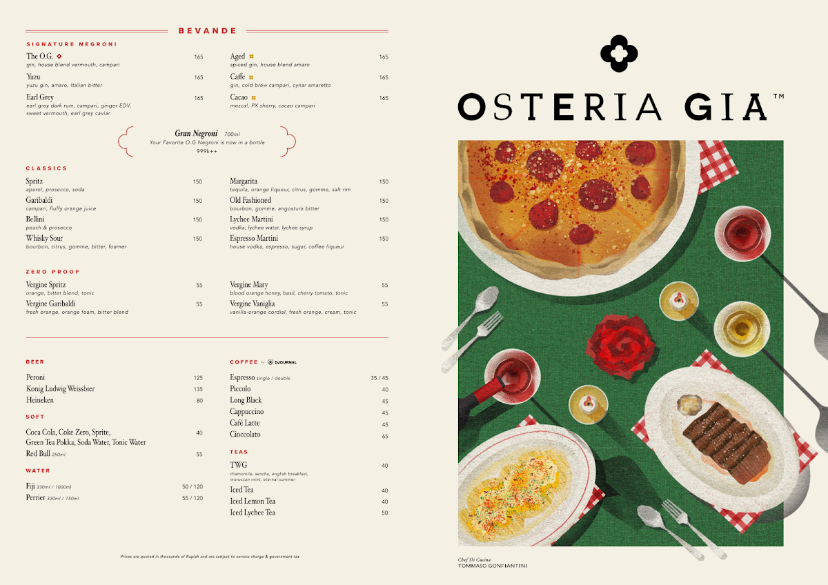 Osteria GIA Pondok Indah Mall 2 Menu 1