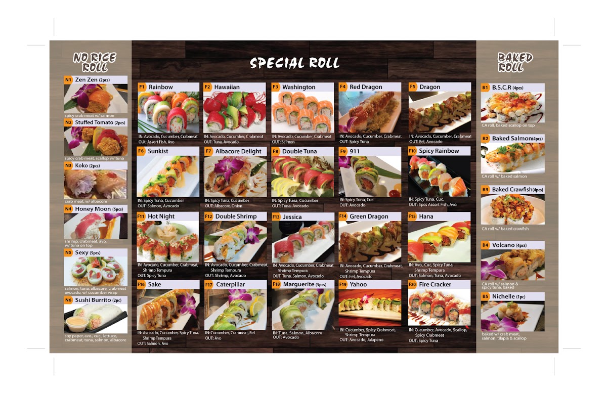 Zenko Sushi Menu 2