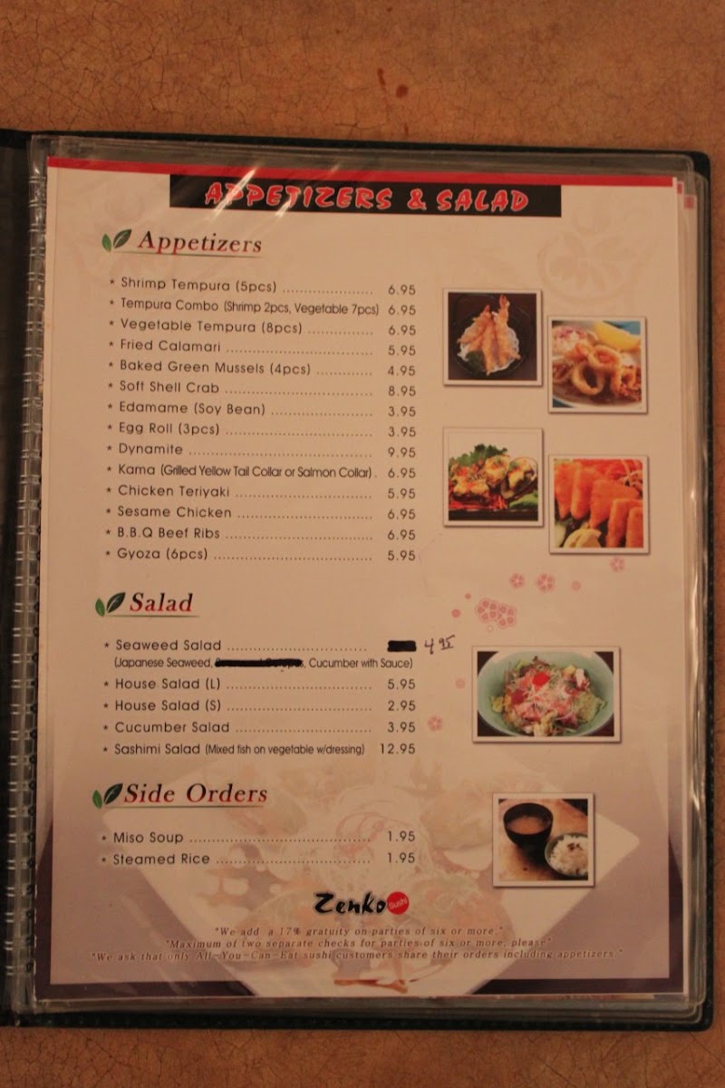 Zenko Sushi Menu 9
