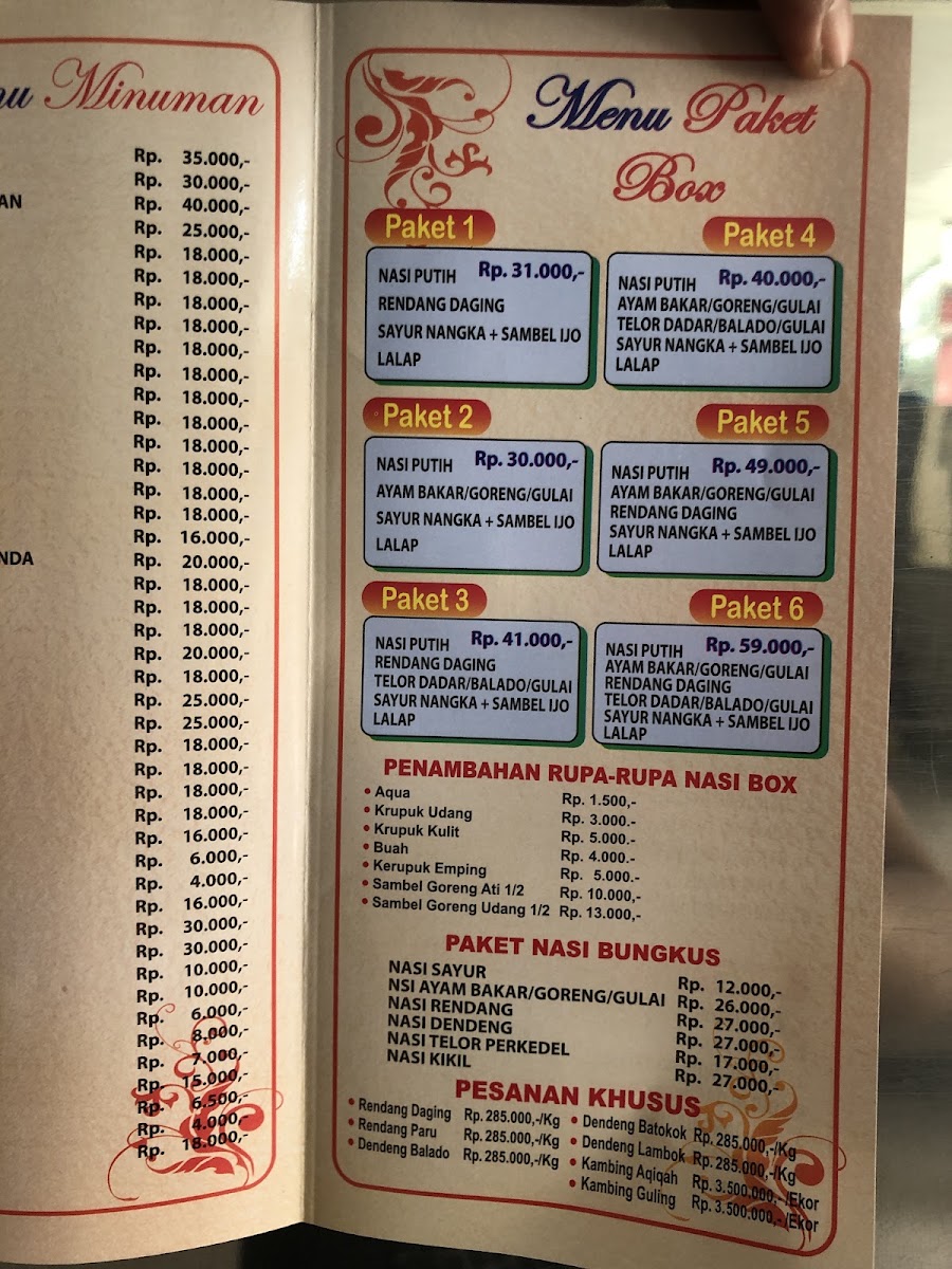 Restoran Kebayoran Baru Masakan Padang 1 Menu 1