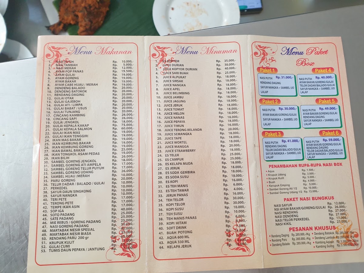 Restoran Kebayoran Baru Masakan Padang 1 Menu 2