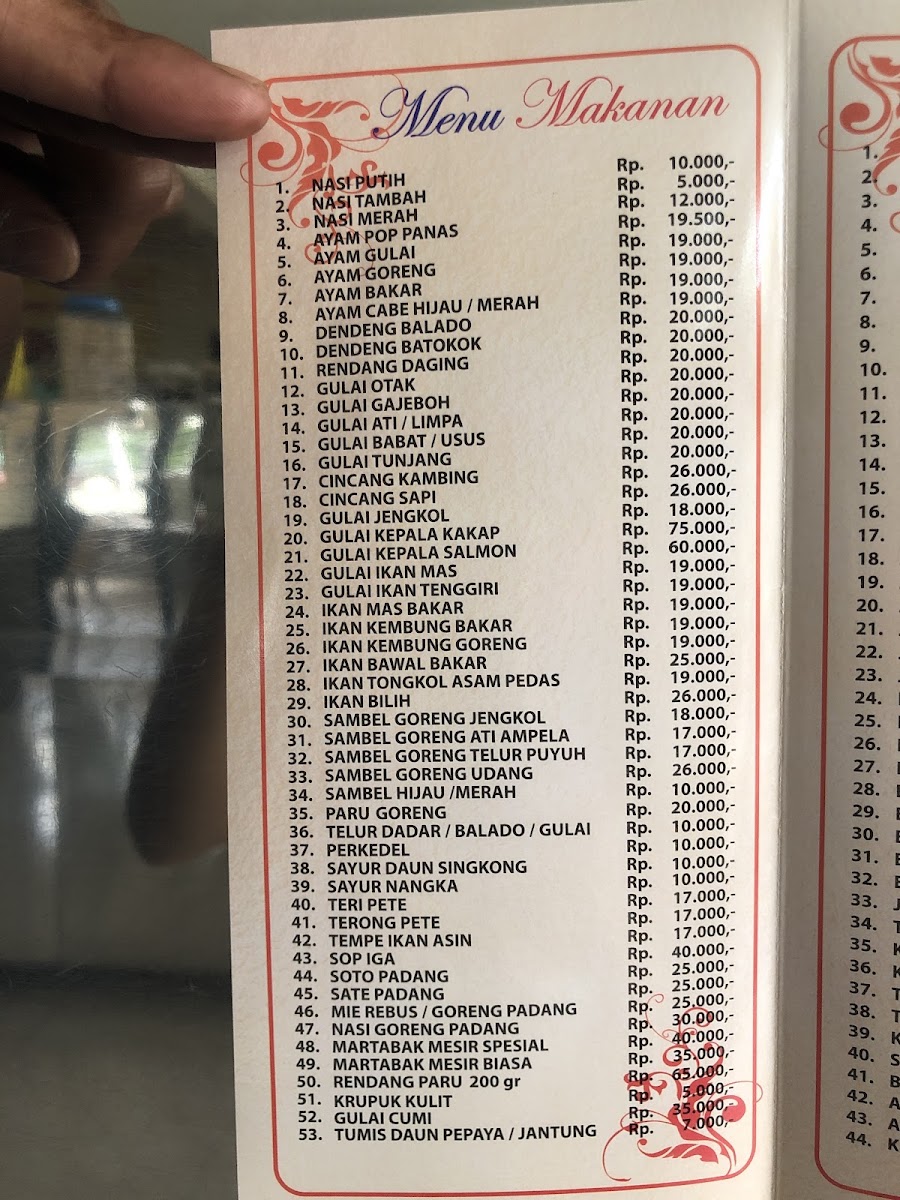 Restoran Kebayoran Baru Masakan Padang 1 Menu 3