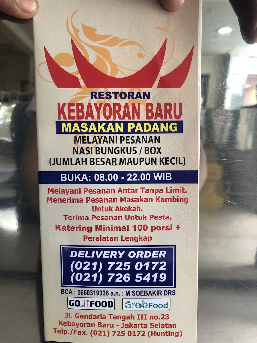 Restoran Kebayoran Baru Masakan Padang 1 Menu 7