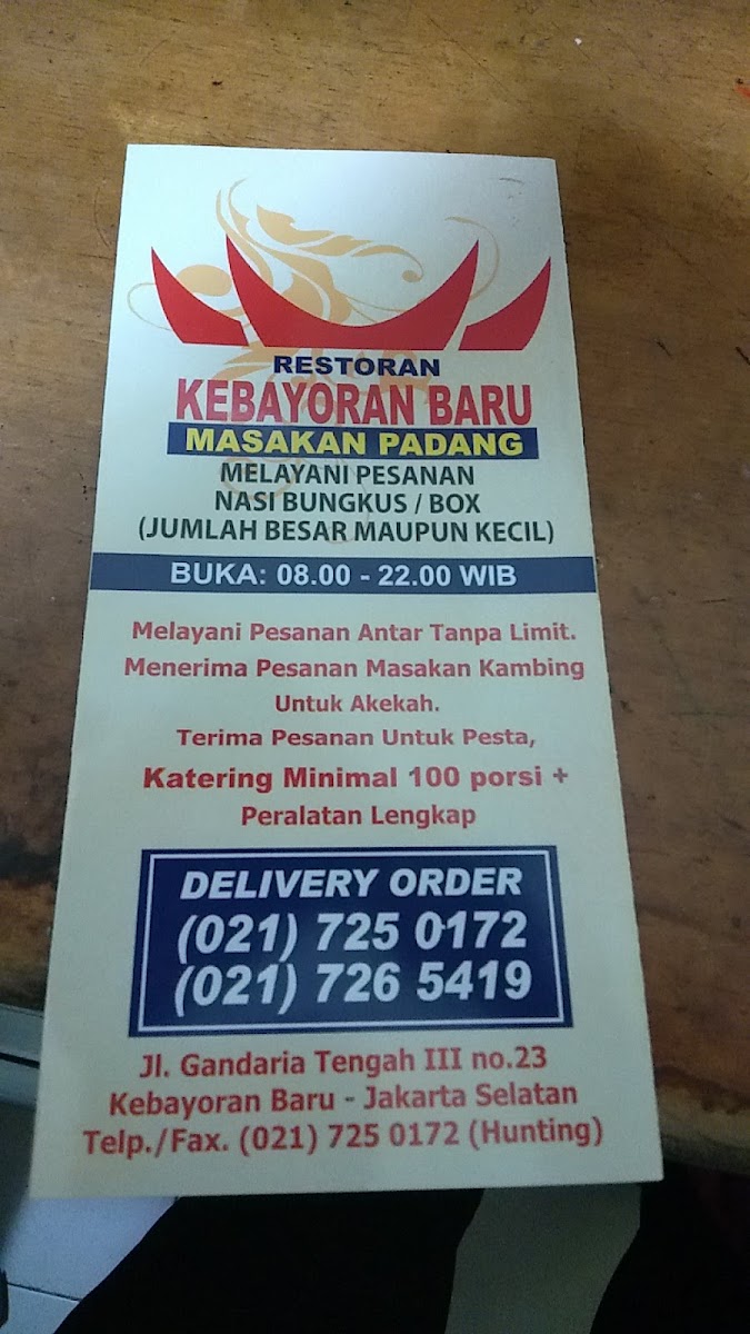 Restoran Kebayoran Baru Masakan Padang 1 Menu 9
