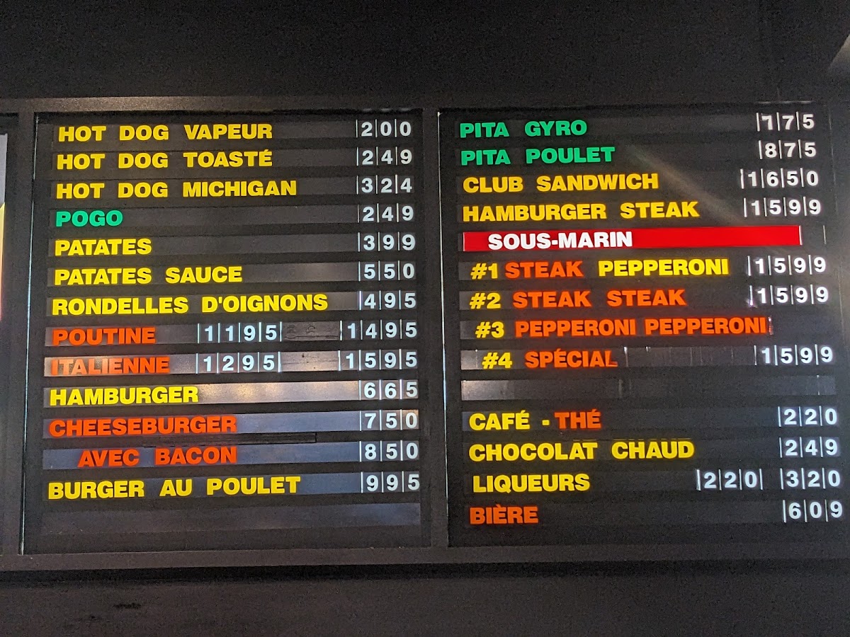 Le Chevalier Blanc Menu 1