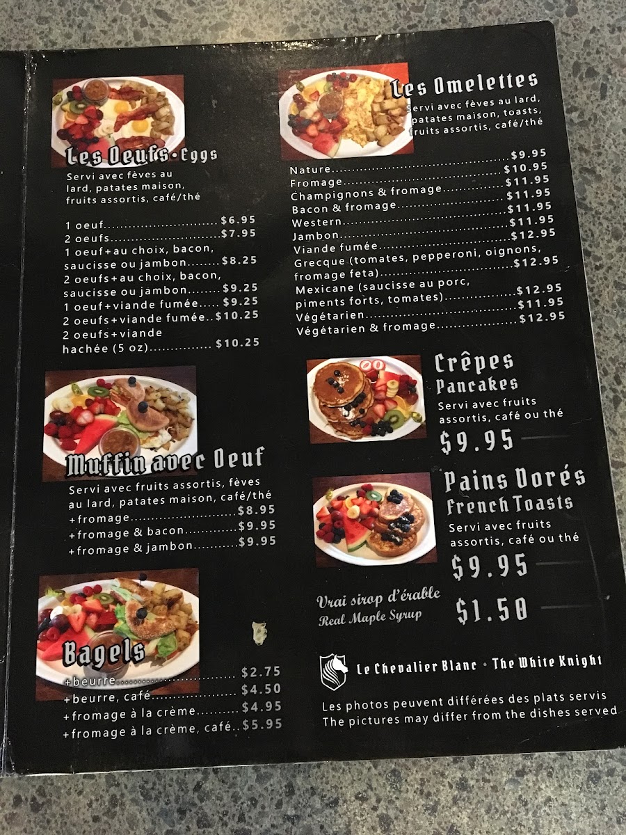Le Chevalier Blanc Menu 5