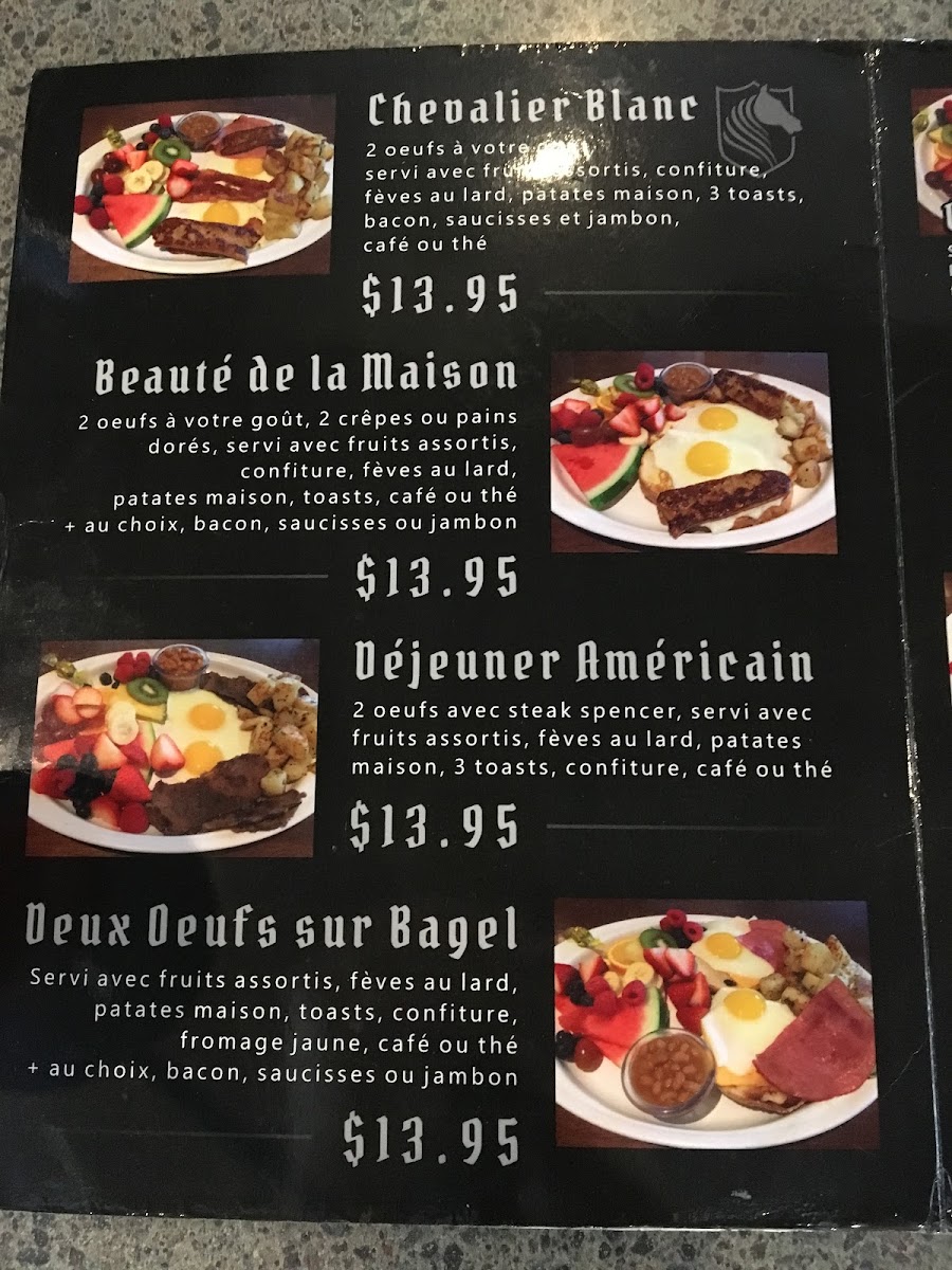 Le Chevalier Blanc Menu 8